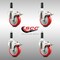 Service Caster 4 Inch 316SS Red Poly Swivel 3/4 Inch Expanding Stem Caster Set Lock Brake SCC-SS316TTLEX20S414-PPUB-RED-34-4 - alternate 4